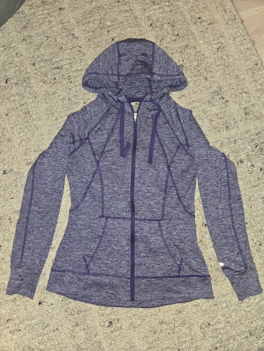 Duo DRI FIT Champion Heathered Purple Full-Zip Hooded Sweatshirt